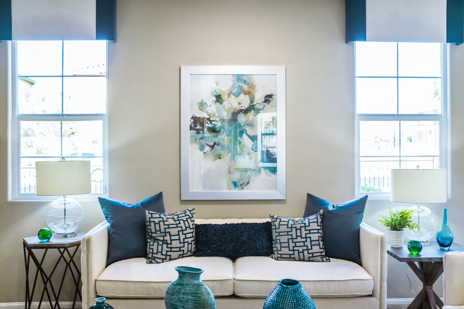 Bright living room — single-tap scene control